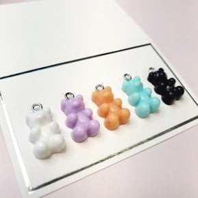 펜던트 목걸이 불투명 젤리곰 귀걸이 DIY 팬던트 곰 불투명곰 키링 만들기 파츠