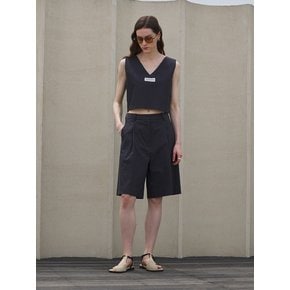 COTTON SLEEVELESS TOP (CHARCOAL)