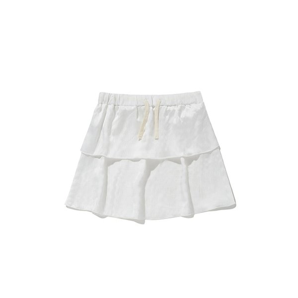 프릴 미니 스커트_화이트