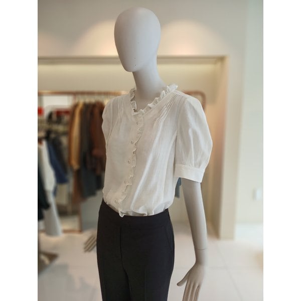 [여주점] 씨씨콜렉트 브이넥프릴디테일블라우스 E262msc136