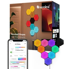 Shapes Black LED RGBCW AlexaGoogle HomeHomeKit Nanoleaf(나노리프) Hexagon(셰이프스 블랙