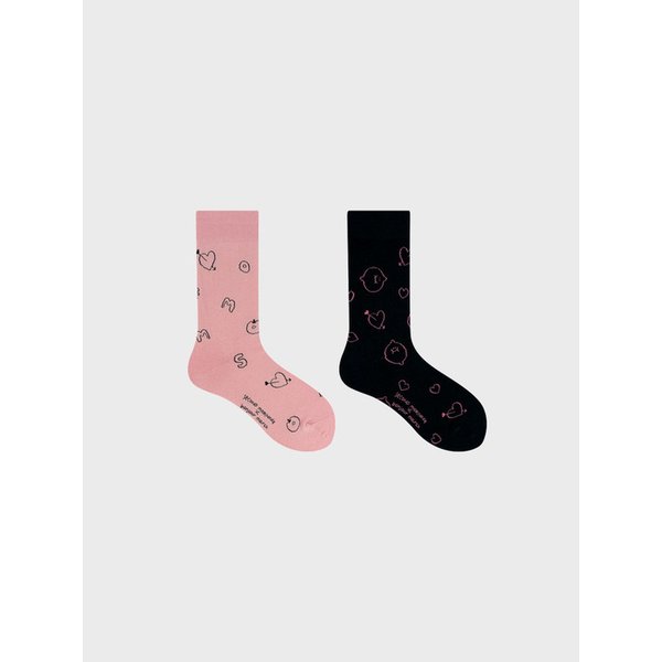 [ 세컨드모닝 X 봉주르마치 ] 하트 삭스