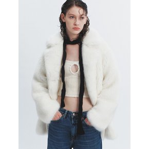 KHLOE FAUX FUR COAT WHITE