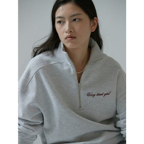 Half Zip-Up Sweatshirt-grey