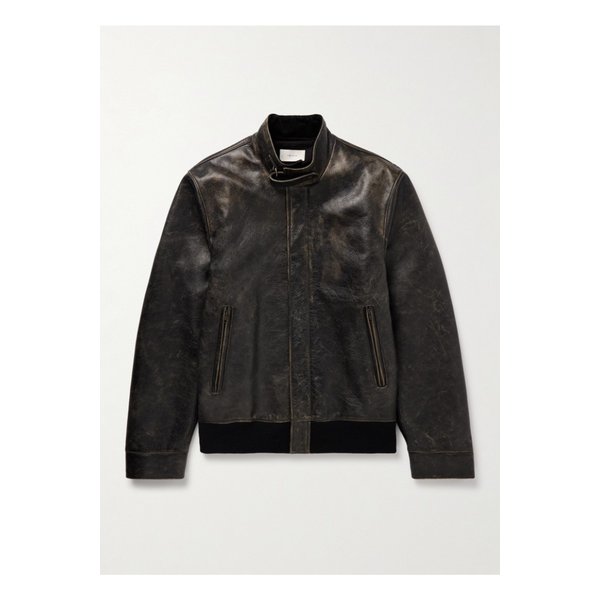 에드리스 디스트레스드 가죽 재킷 블랙 1647597359323589