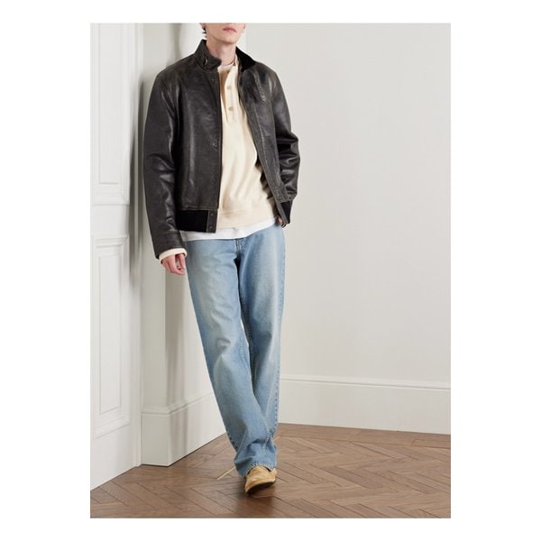 에드리스 디스트레스드 가죽 재킷 블랙 1647597359323589