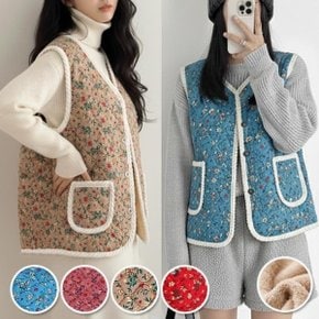 NEW 플라워 양털 로프조끼 4color
