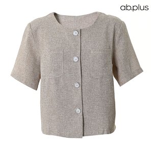 ab.plus 노카라 단추 포인트 반팔 자켓 (LSY2MJ34A)