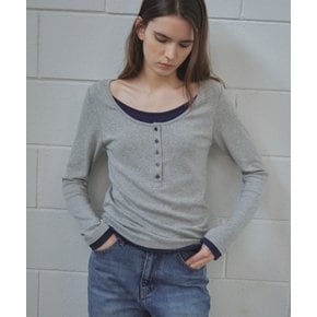 HENRY LAYERED MODAL TEE [TIFA04LT10]_Melange