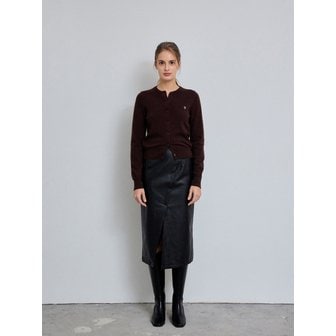 셉템버투웨니 비건레더 슬립 롱스커트_블랙 (Vegan Leather Slip Long Skirt_Black)
