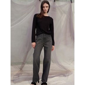 603 Semi Wide Demin Pants_Charcoal