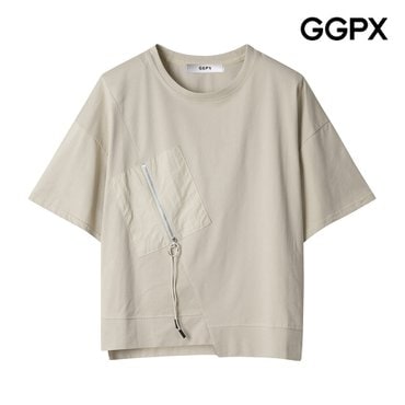 GGPX 포켓 지퍼 언발 티셔츠 (GP4TS052F)