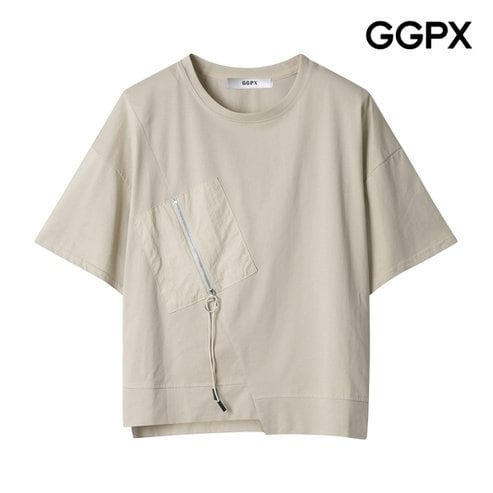 GGPX 포켓 지퍼 언발 티셔츠 (GP4TS052F)