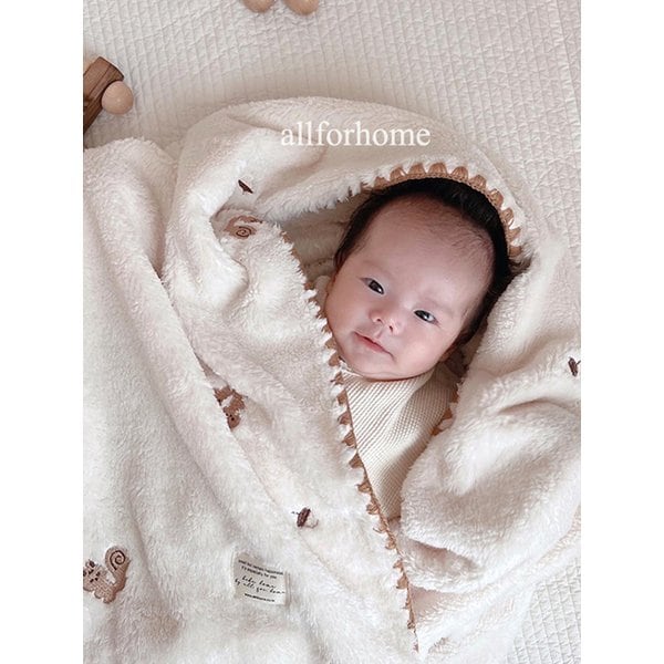 자수 극세사 아기 담요 블랭킷 무릎담요