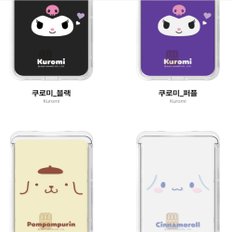 포차코 Sanrio 산리오 캐릭터즈 페이스 투명 맥세이프 슬라이드 카드지갑 교통카드 tr