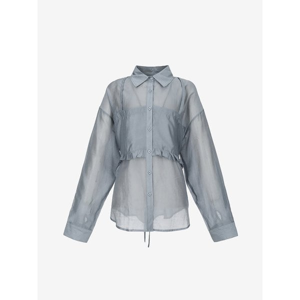 텐셀 프릴 셔링 블라우스_MC3LS82