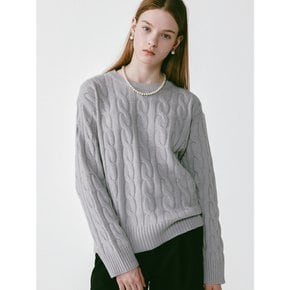 Round Cable Knit [Grey]