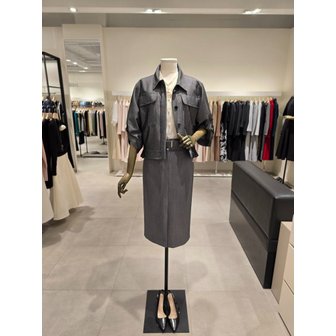 지고트 [파주점] 세트 포켓 롤업 셔츠 자켓 + 버튼 펜슬 스커트 JS4B0JK391,JS4B0SK391