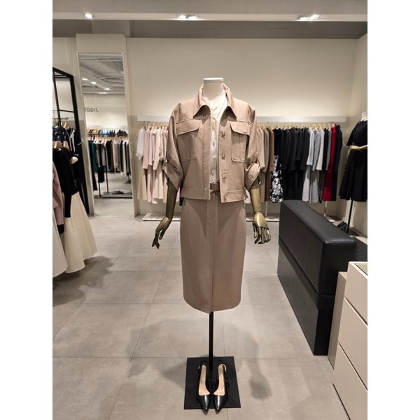 [파주점] 세트 포켓 롤업 셔츠 자켓 + 버튼 펜슬 스커트 JS4B0JK391,JS4B0SK391