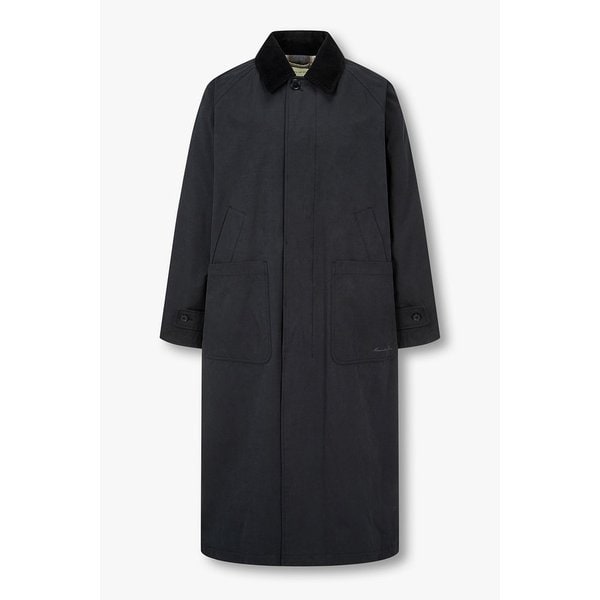 배색 코듀로이 카라 롱 반 자켓 4715309007099