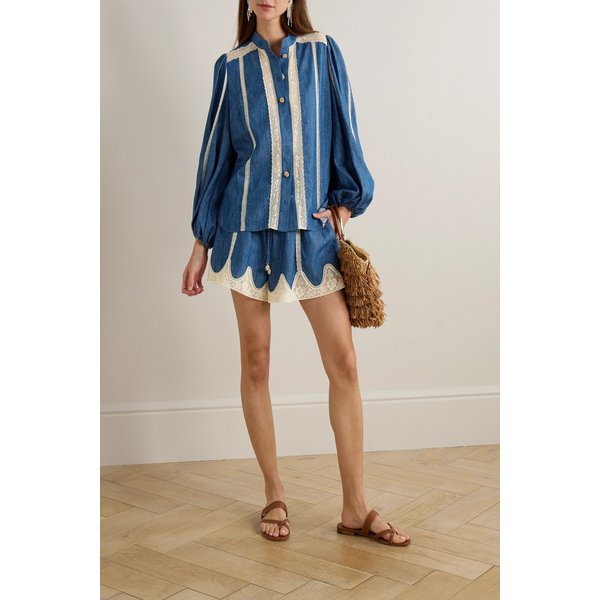 어웨이크 레이스 트림 데님 셔츠 46376663162997132