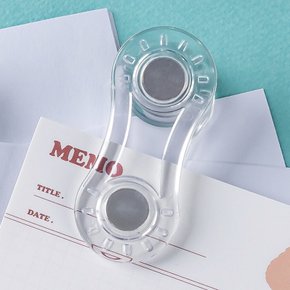 국산 플라이토 자석 집게 클립 메모홀더 2P 반투명