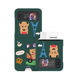  갤럭시 Z플립 5 4 3 지플립 휴대폰 케이스 쿼카 여행 정품 카드 수납 지갑 3D곡면 하드케이스