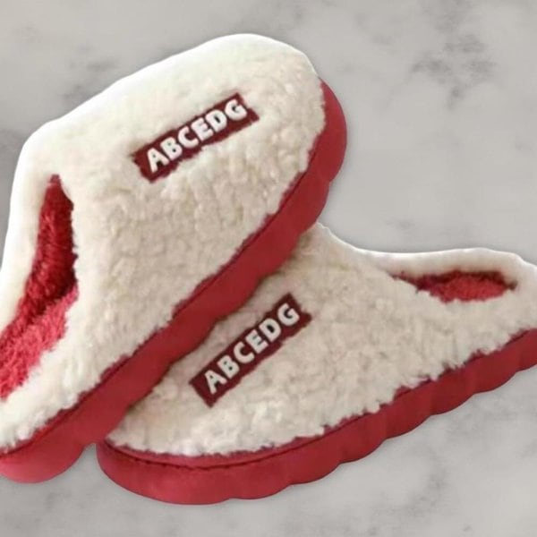 [옷자락] 여성 귀여운 뽀글이 논슬립 컬러 겨울 털 실내화