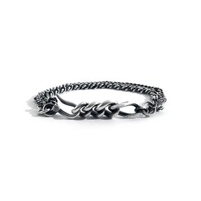 SILVER LINKS CHAIN LOCKING LAYERED BRACELET