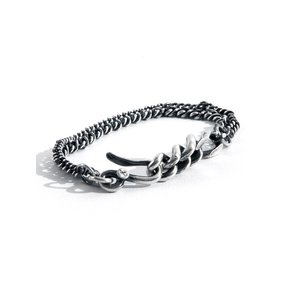 SILVER LINKS CHAIN LOCKING LAYERED BRACELET