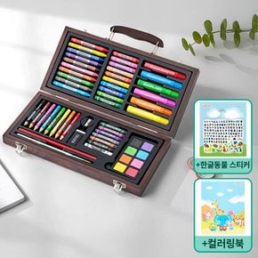 [SSG단독] 드림아트 미술세트 55종 우드케이스+컬러링북+한글동물스티커