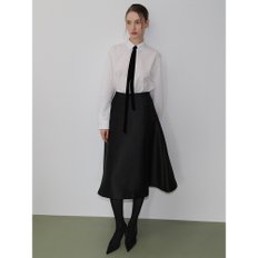 Mikado silk A-line Skirt BLACK