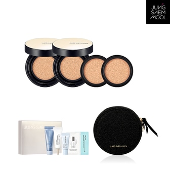 정샘물 [단독]정샘물 에센셜 스킨 누더 쿠션 듀오세트(본품2 + 리필2) + 블랙라운드파우치 + 부스팅키트