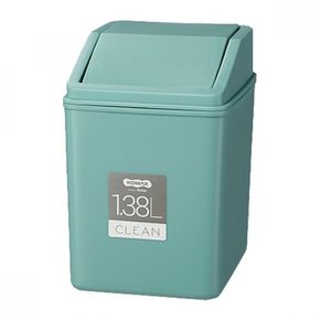 클린푸쉬 휴지통1.38L 민트 99x120x153mm