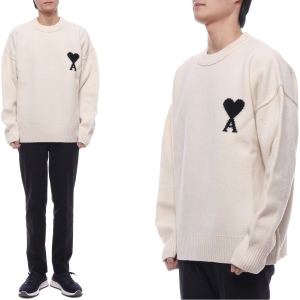 [부산점] 25FW 남성 하트 로고 울 니트 (UKS838 018 151 M 25F)