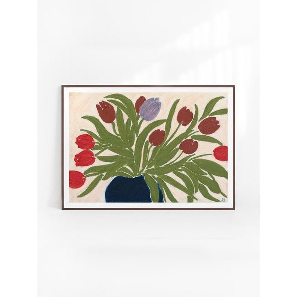 [아닌 세실리 이베르센] Tulips in a Blue Vase, 30x40 40x50cm