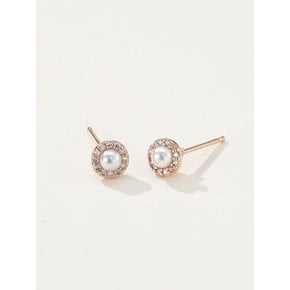 925 Mini Freshwater Pearl Cubic Earrings