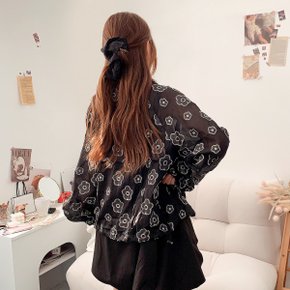 플라워 시스루 라이트 블루종 자켓2color