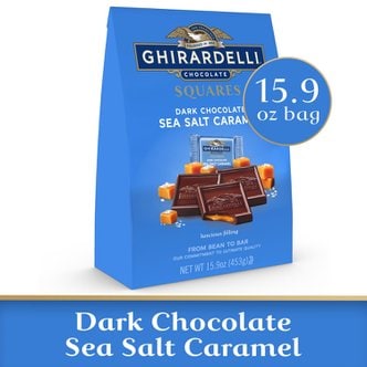  [해외직구] 기라델리  다크  초콜릿  바다  소금  카라멜  스퀘어  부활절  초콜릿  선물용  15.9  온스  가방