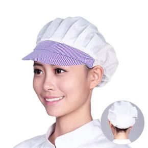 오렌지체크 전체천 주방 위생모자