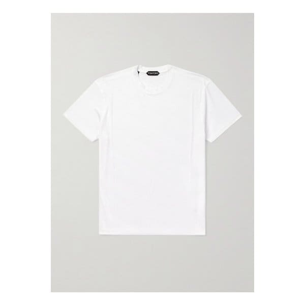 슬림핏 라이오셀 코튼 블렌드 저지 티셔츠 46376663162880799