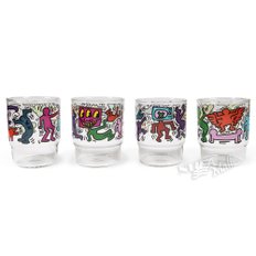 모마 루나 키스 해링 컵 4개 세트 MOMA LUNA LUNA KEITH HARING BANNER STACKABLE GLASS TUMBLER