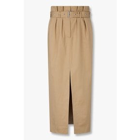 코튼 벨티드 롱 스커트 (베이지) 3215116011000