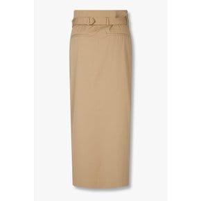 코튼 벨티드 롱 스커트 (베이지) 3215116011000