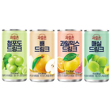  과일촌 드링크 과일주스 4종 175ml 30캔 / 과일믹스10개 청포도10개 배5개 매실5개