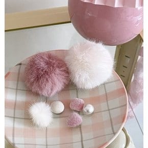 handmade]pink&ivory pur 슈즈 참 파츠 세트