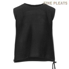 [FINE PLEATS] 피네 플리츠 민소매 스트링 탑 블랙