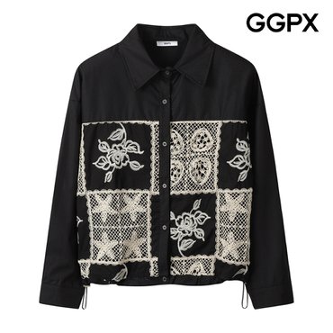 GGPX 플로럴 자수 스트링 버튼 셔츠 (GP8SH021F)
