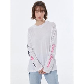 Print loose-fit long sleeve - White