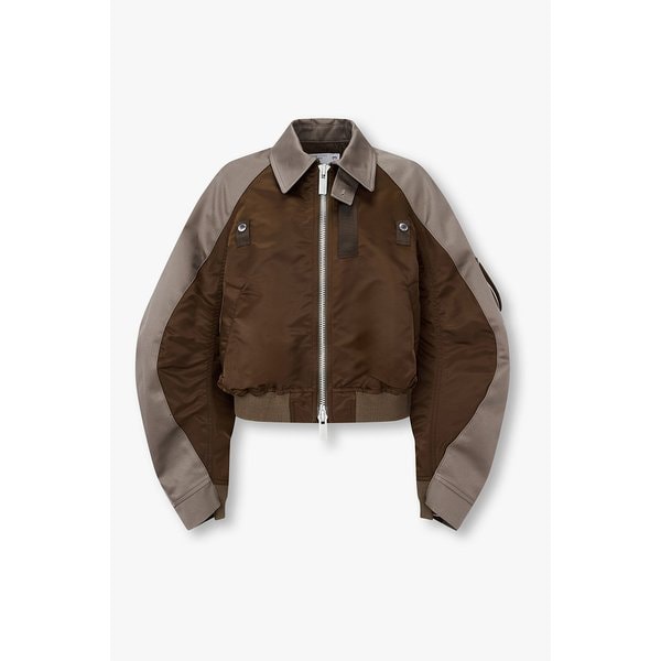 여성 치노 믹스 나일론 트윌 블루종_브라운 6416101114000